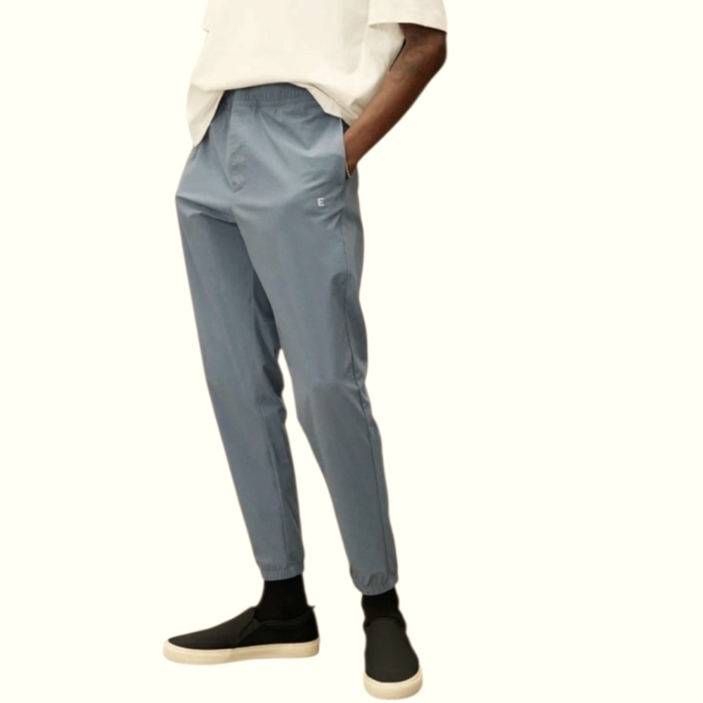 Everlane Mens The Track Pant Sport Jogger ReTech Recycled Nylon Gray Blue XL